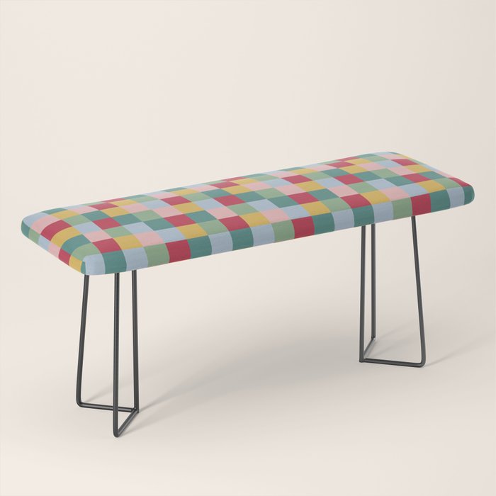 Bold Colorful Checks Pattern - Small XXII Bench Gallery Image 1