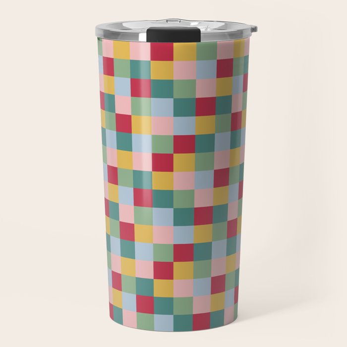 Bold Colorful Checks Pattern - Small XXII Travel Mug Gallery Image 1