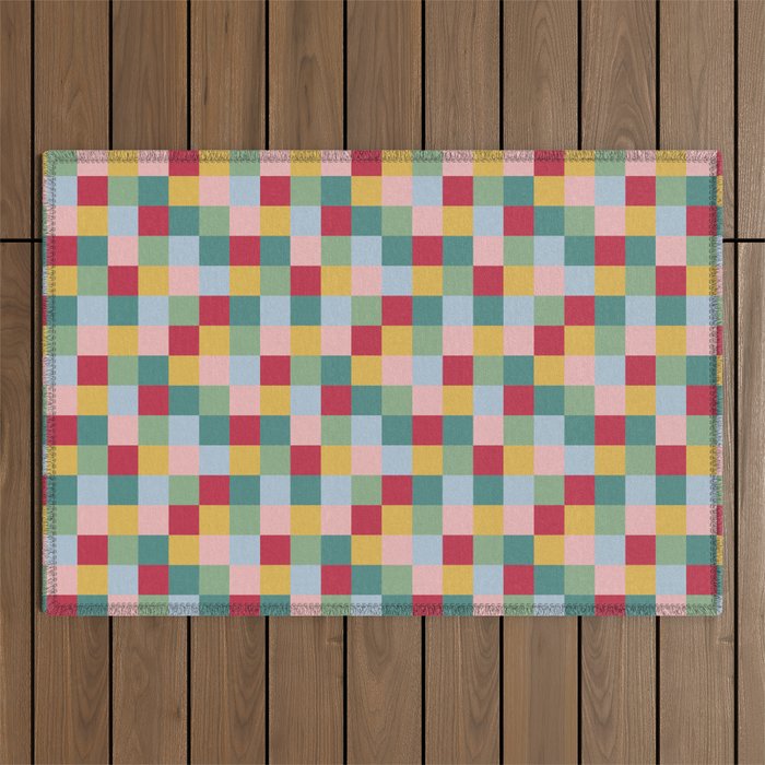 Bold Colorful Checks Pattern - Small XXII Outdoor Rug Gallery Image 1