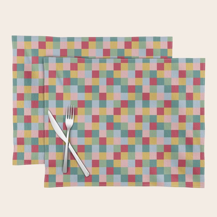 Bold Colorful Checks Pattern - Small XXII Placemat Gallery Image 1
