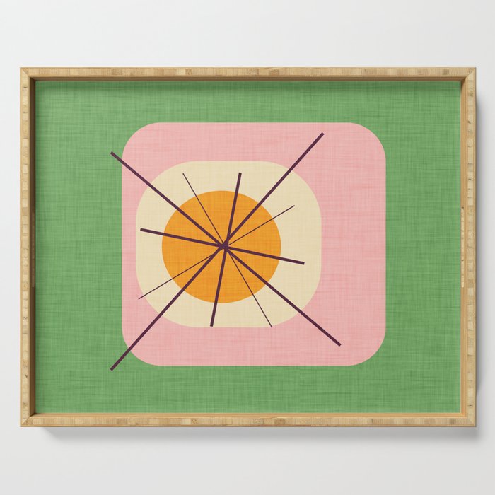 Flower Eggs Green-Pink Serving Tray Gallery Image 1