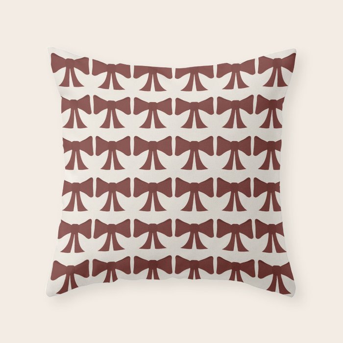 Vintage Bows XI Red Throw Pillow Gallery Image 6