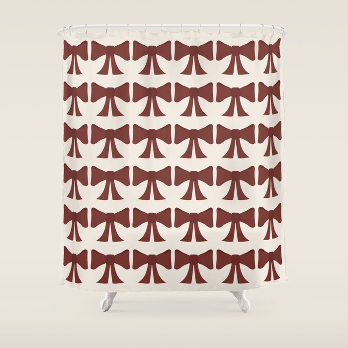 Vintage Bows XI Red Shower Curtain Gallery Image 1
