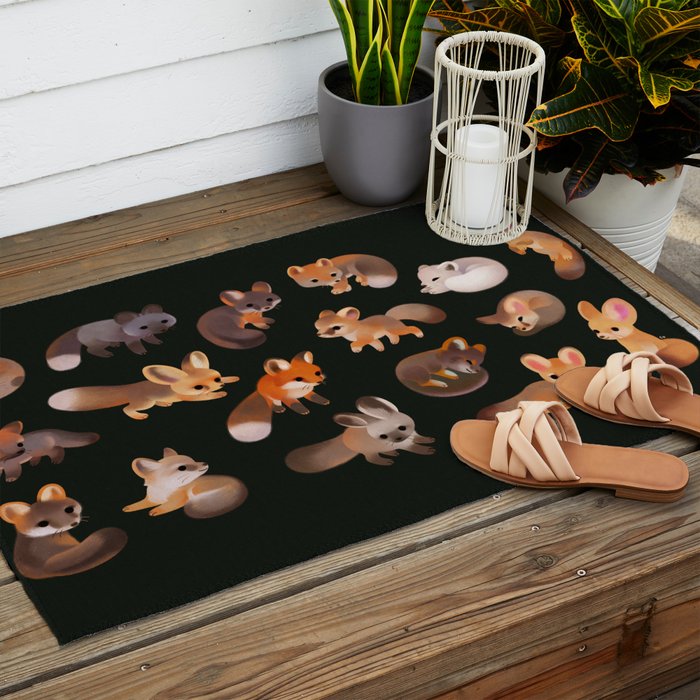 Foxes - dark Outdoor Rug Gallery Image 2