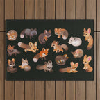 Foxes - dark Outdoor Rug Gallery Image 1