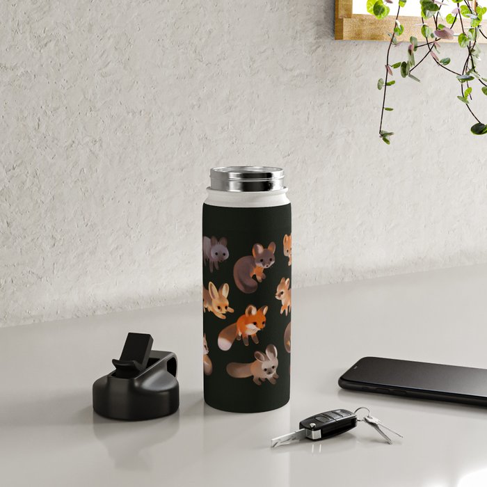 Foxes - dark Water Bottle Gallery Image 4