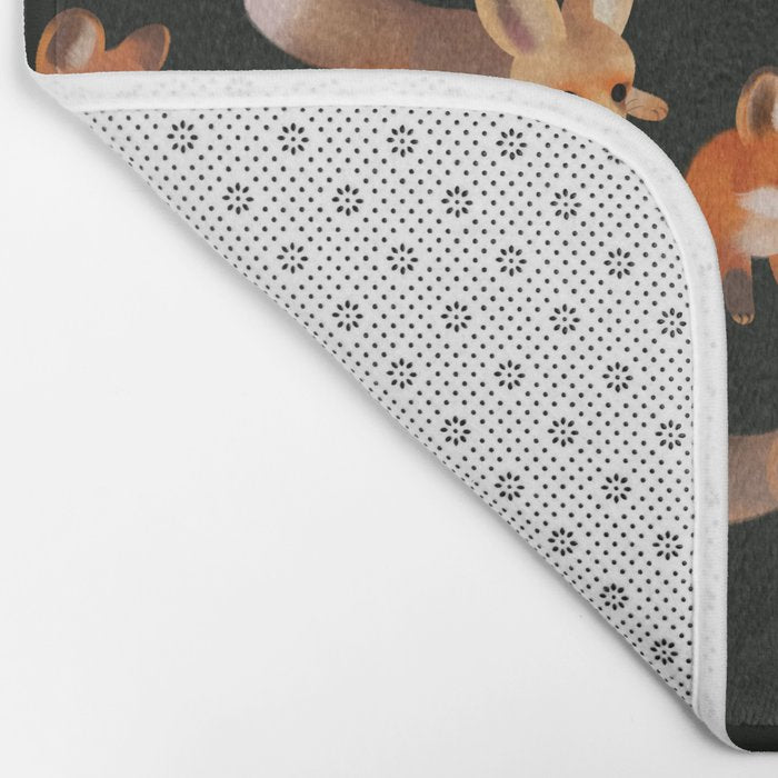 Foxes - dark Bath Mat Gallery Image 2