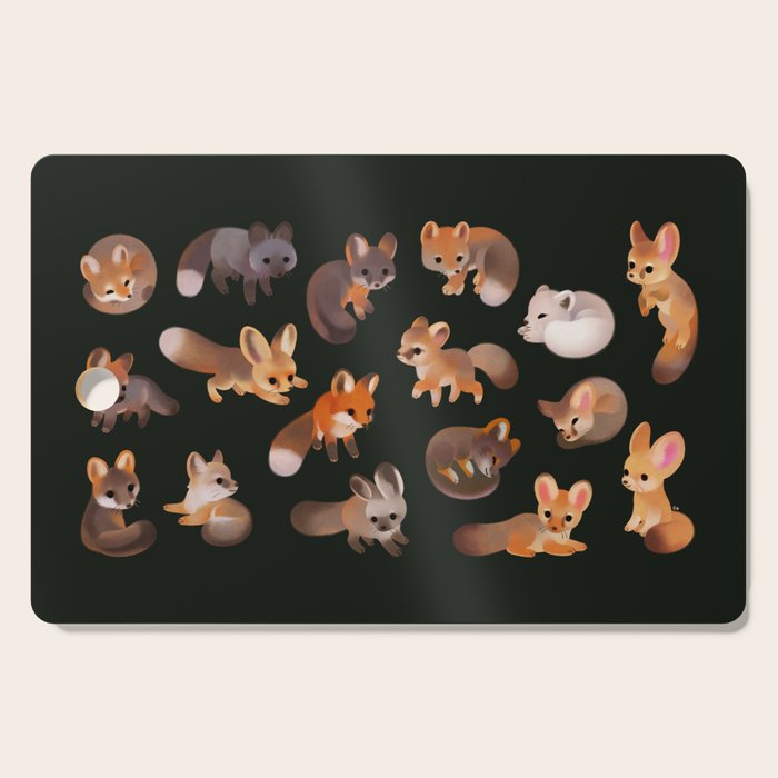 Foxes - dark Cutting Board Gallery Image 1