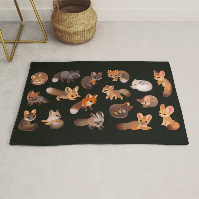 Foxes - dark Rug Gallery Image 1