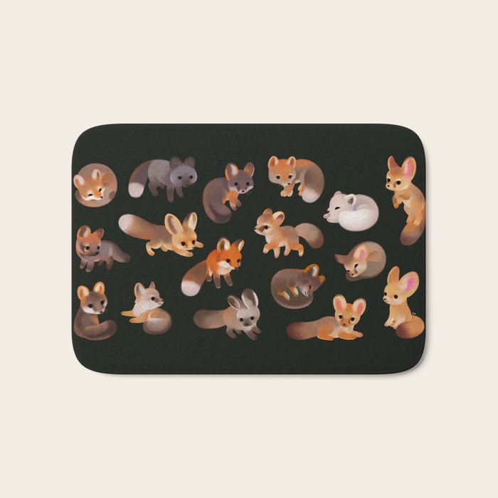 Foxes - dark Bath Mat Gallery Image 1