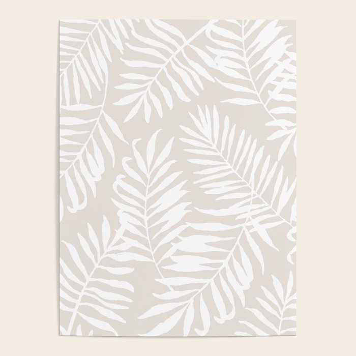 Tropical Palm Leaves - Palm Leaf Pattern - Sandy Beige Poster Gallery Image 1