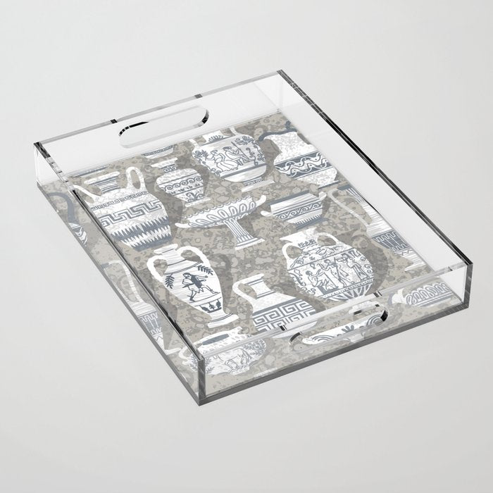 Antique pottery neutral Acrylic Tray Gallery Image 1