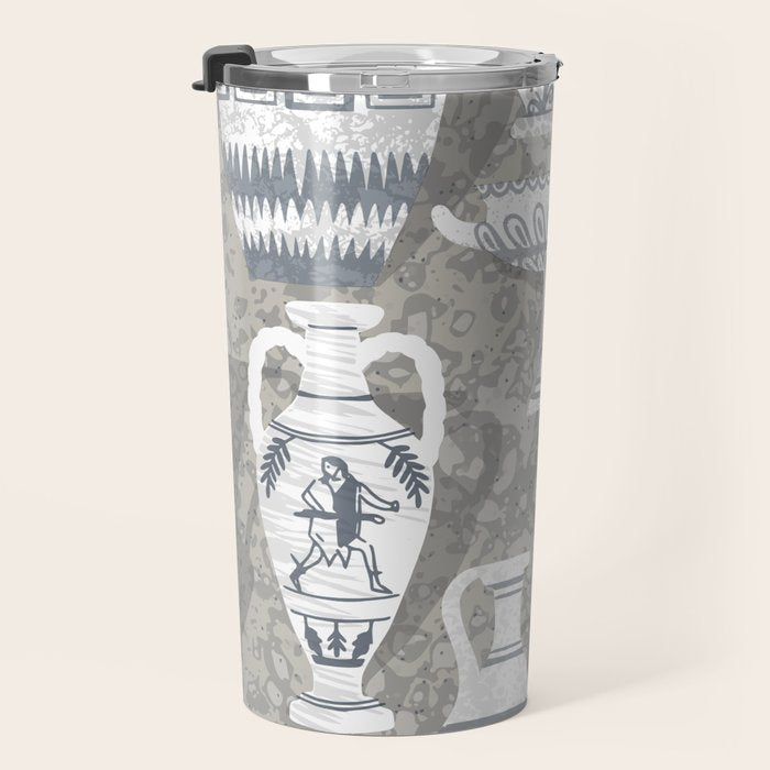 Antique pottery neutral Travel Mug Gallery Image 3