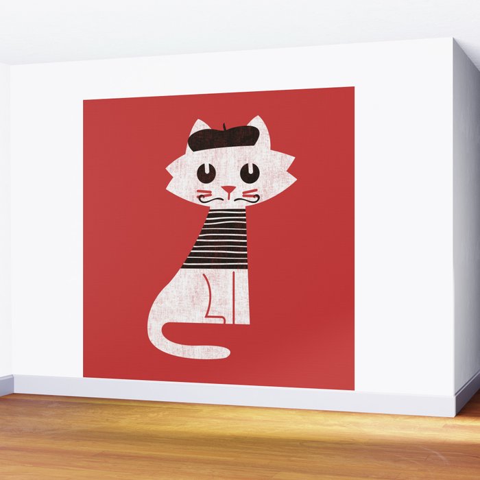Mark the cat goes to Paris Wall Mural Gallery Image 2