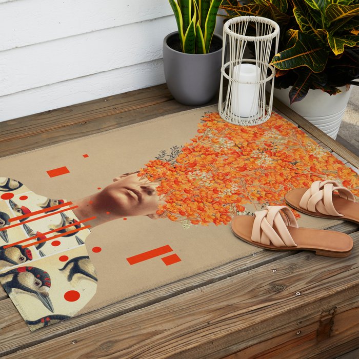 Bird Flight in Autumn Outdoor Rug Gallery Image 2