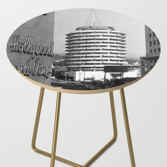 Capital Records Building, Los Angeles, California black and white photograph / black and white photography Side Table Gallery Image 2