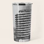 Capital Records Building, Los Angeles, California black and white photograph / black and white photography Travel Mug Gallery Image 1
