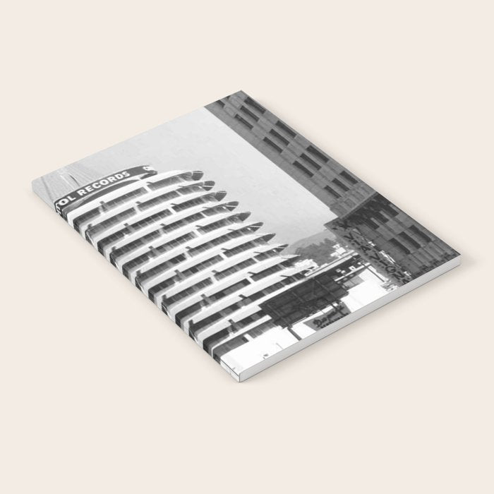 Capital Records Building, Los Angeles, California black and white photograph / black and white photography Notebook Gallery Image 2