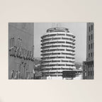 Capital Records Building, Los Angeles, California black and white photograph / black and white photography Welcome Mat Gallery Image 1