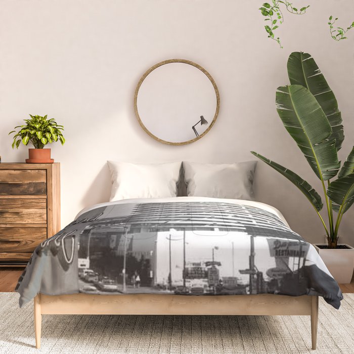 Capital Records Building, Los Angeles, California black and white photograph / black and white photography Comforter Gallery Image 3