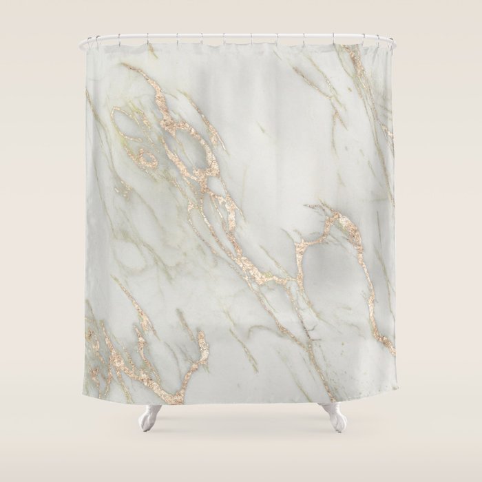 Marble Love Bronze Metallic Shower Curtain Gallery Image 1