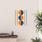 Abstract Shapes 78 in Orange and Navy Blue Poster Gallery Image 2