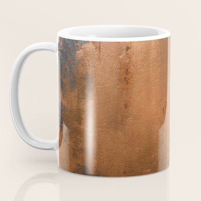 Japandi Art Copper and Black Rust Coffee Mug Gallery Image 3