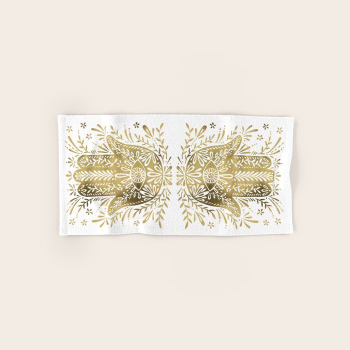 Hamsa Hand - Gold Palette Bath Towel Gallery Image 1