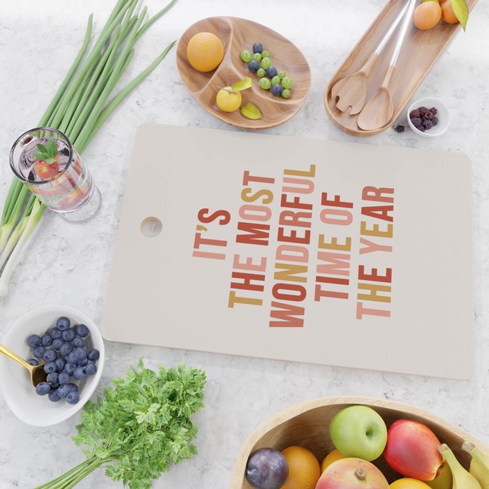 Most Wonderful Time Multi Colored Warm Cutting Board Gallery Image 2