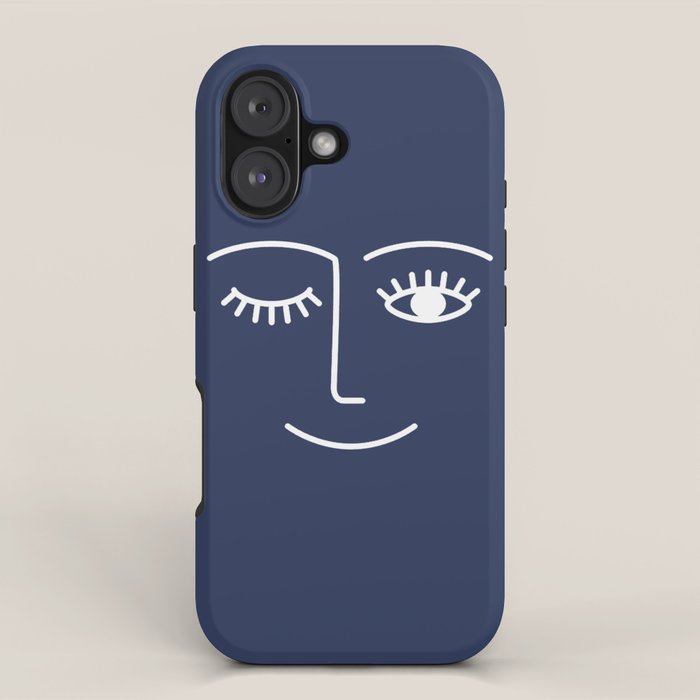 Wink (Navy) iPhone Case Gallery Image 1