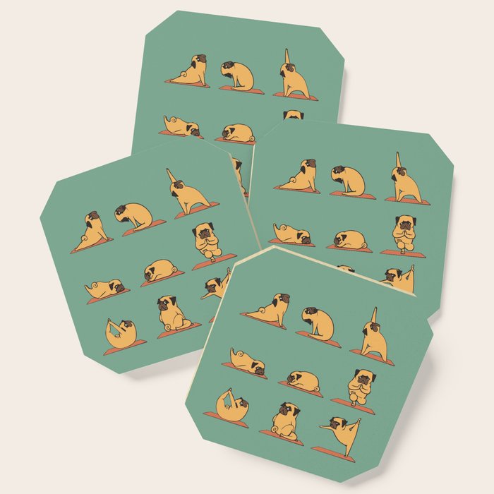 Pug Yoga Coaster Gallery Image 1
