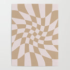 Wavy Check - Beige - Checkerboard Pattern Print Poster Gallery Image 4