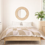 Wavy Check - Beige - Checkerboard Pattern Print Duvet Cover Gallery Image 3