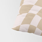 Wavy Check - Beige - Checkerboard Pattern Print Pillow Sham Gallery Image 4