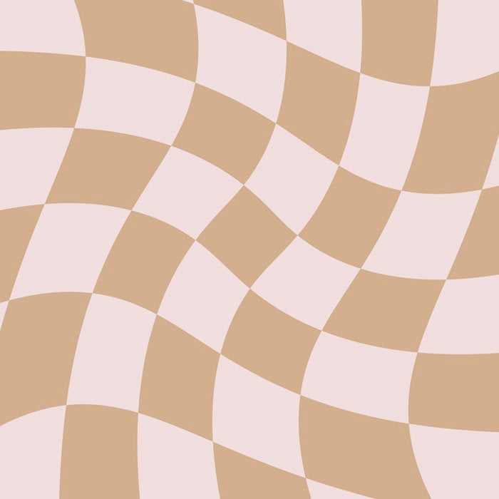Wavy Check - Beige - Checkerboard Pattern Print Coffee Mug Gallery Image 2