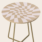 Wavy Check - Beige - Checkerboard Pattern Print Side Table Gallery Image 2