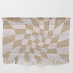 Wavy Check - Beige - Checkerboard Pattern Print Wall Hanging Gallery Image 1