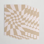 Wavy Check - Beige - Checkerboard Pattern Print Wrapping Paper Gallery Image 3
