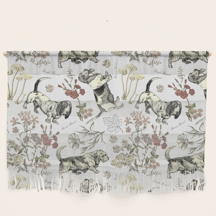 BASSET HOUNDS and MAGICAL MUSCHROOMS  Wall Hanging Gallery Image 1