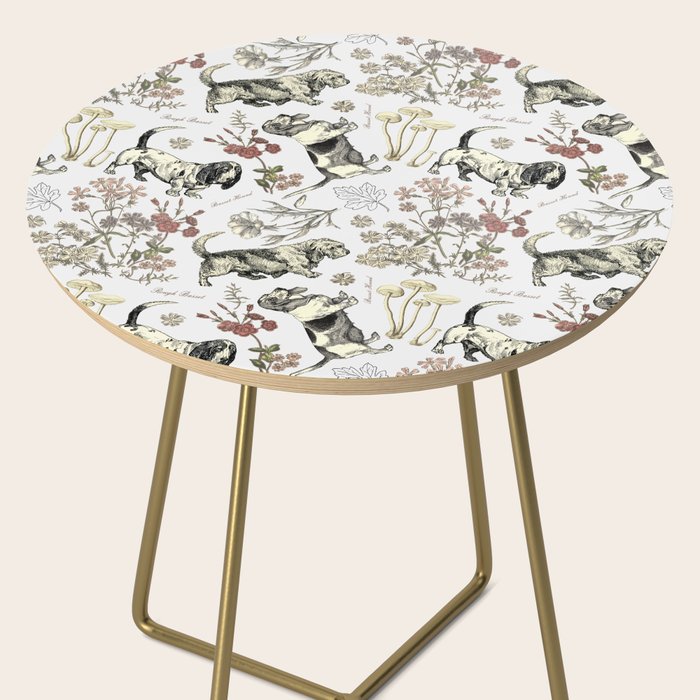 BASSET HOUNDS and MAGICAL MUSCHROOMS  Side Table Gallery Image 2