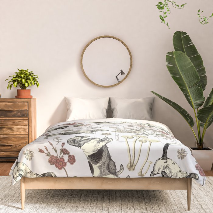 BASSET HOUNDS and MAGICAL MUSCHROOMS  Comforter Gallery Image 3
