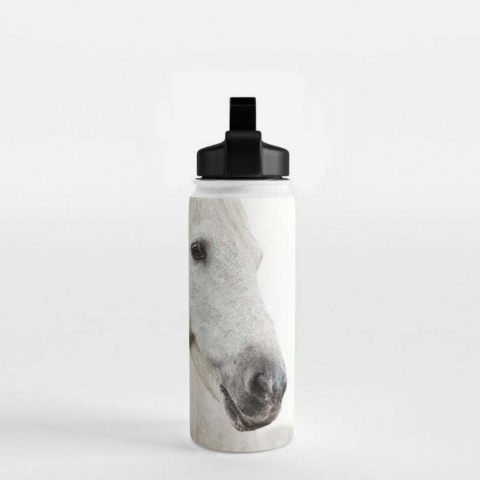 White Horse | Animal Art Print | Nature Photography Water Bottle Gallery Image 2