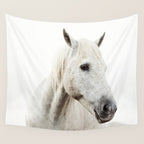 White Horse | Animal Art Print | Nature Photography Wall Tapestry Gallery Image 4