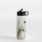 White Horse | Animal Art Print | Nature Photography Water Bottle Gallery Image 1