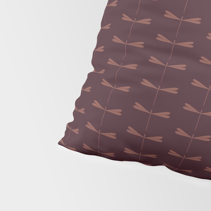 Dragonfly Pattern III Dark Red Pillow Sham Gallery Image 4