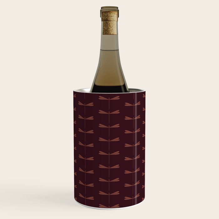 Dragonfly Pattern III Dark Red Wine Chiller Gallery Image 1