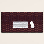 Dragonfly Pattern III Dark Red Desk Mat Gallery Image 1