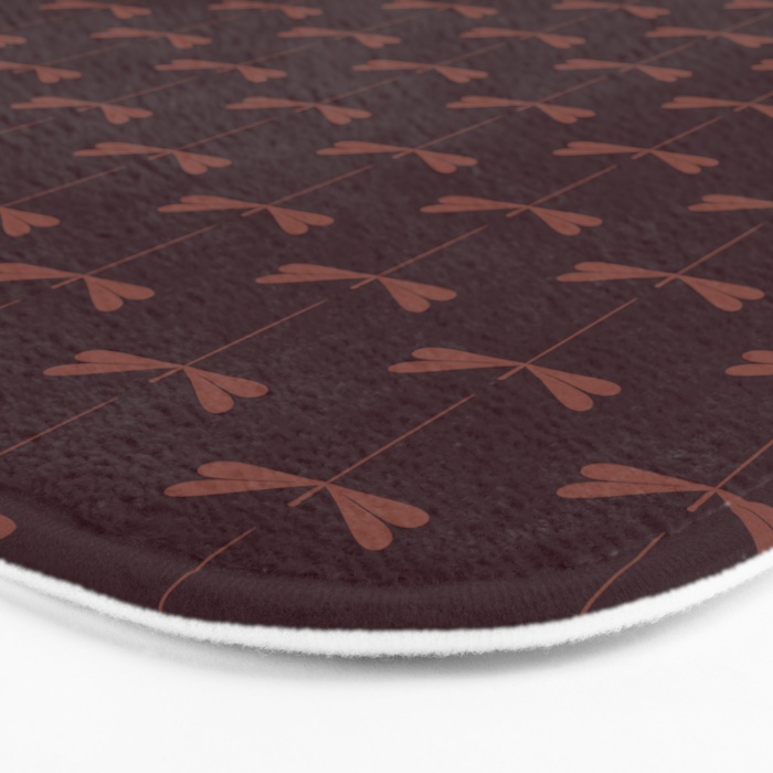 Dragonfly Pattern III Dark Red Bath Mat Gallery Image 3