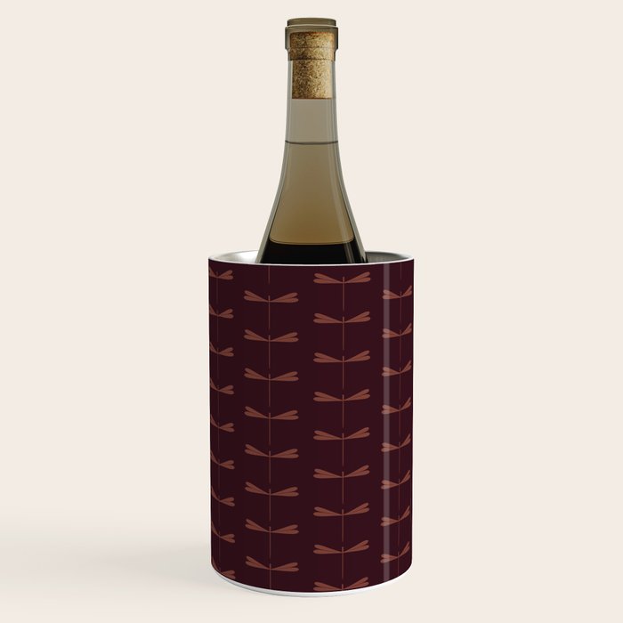Dragonfly Pattern III Dark Red Wine Chiller Gallery Image 2