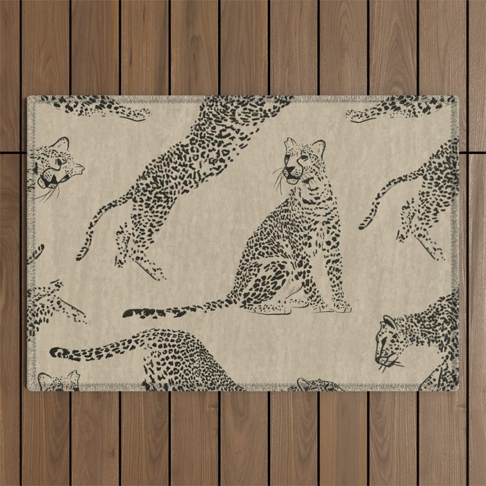 tan leopard pattern Outdoor Rug Gallery Image 1
